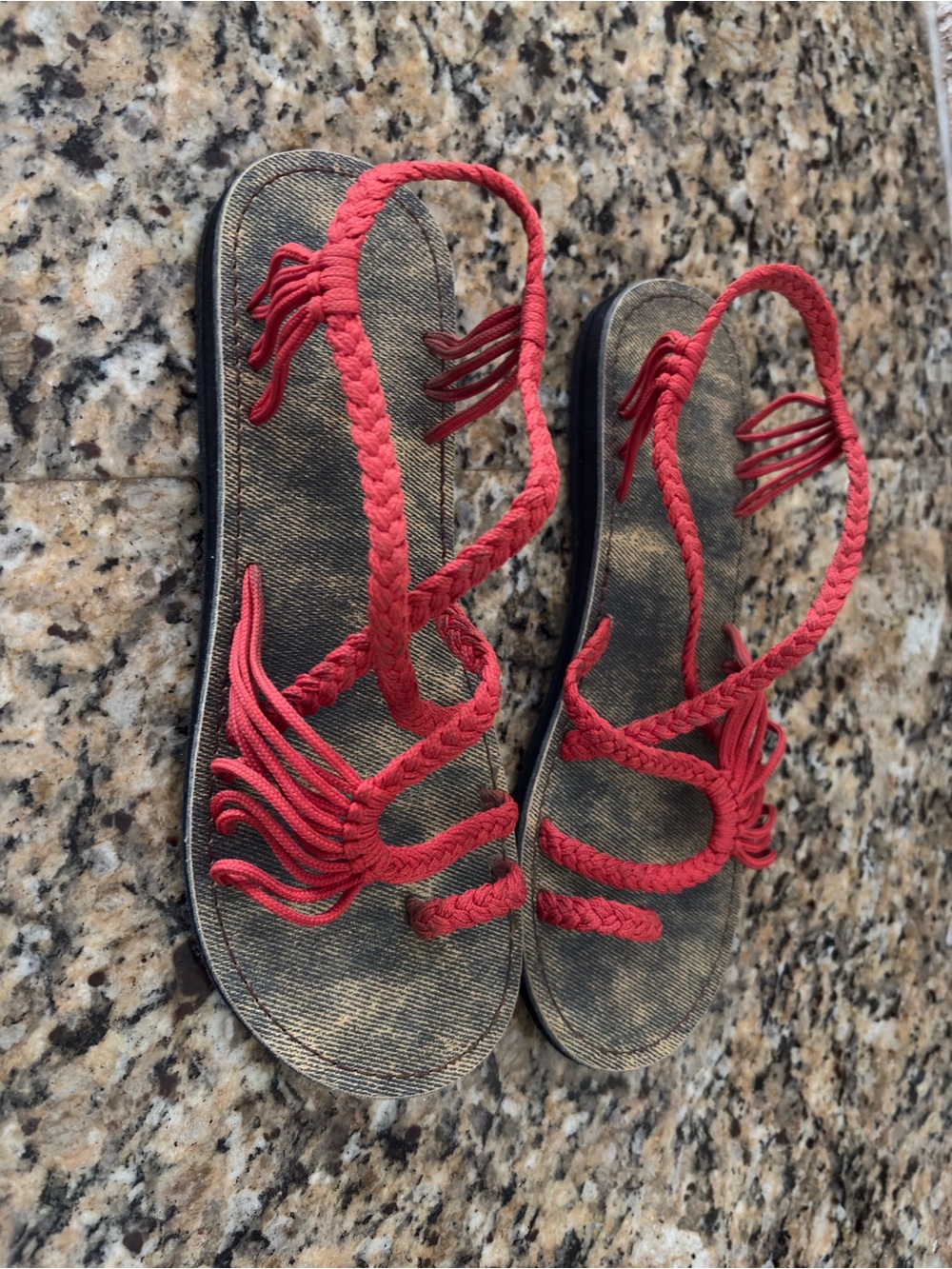 Ria Red Rope-Strap Women's Sandals